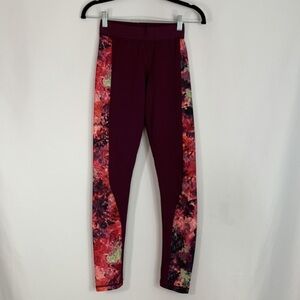 Adidas Climawarm Purple Floral Athletic Leggings